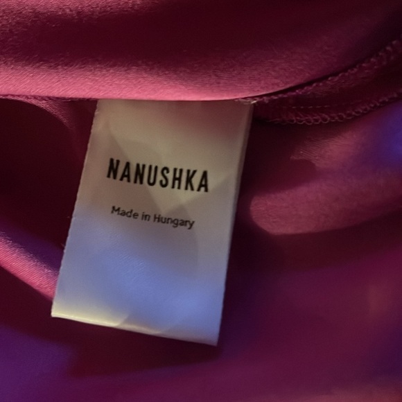 Nanushka Satin Wrap Dress S – Fuchsia Pink EUC, Elegant Belted Silhouette - Picture 10 of 12
